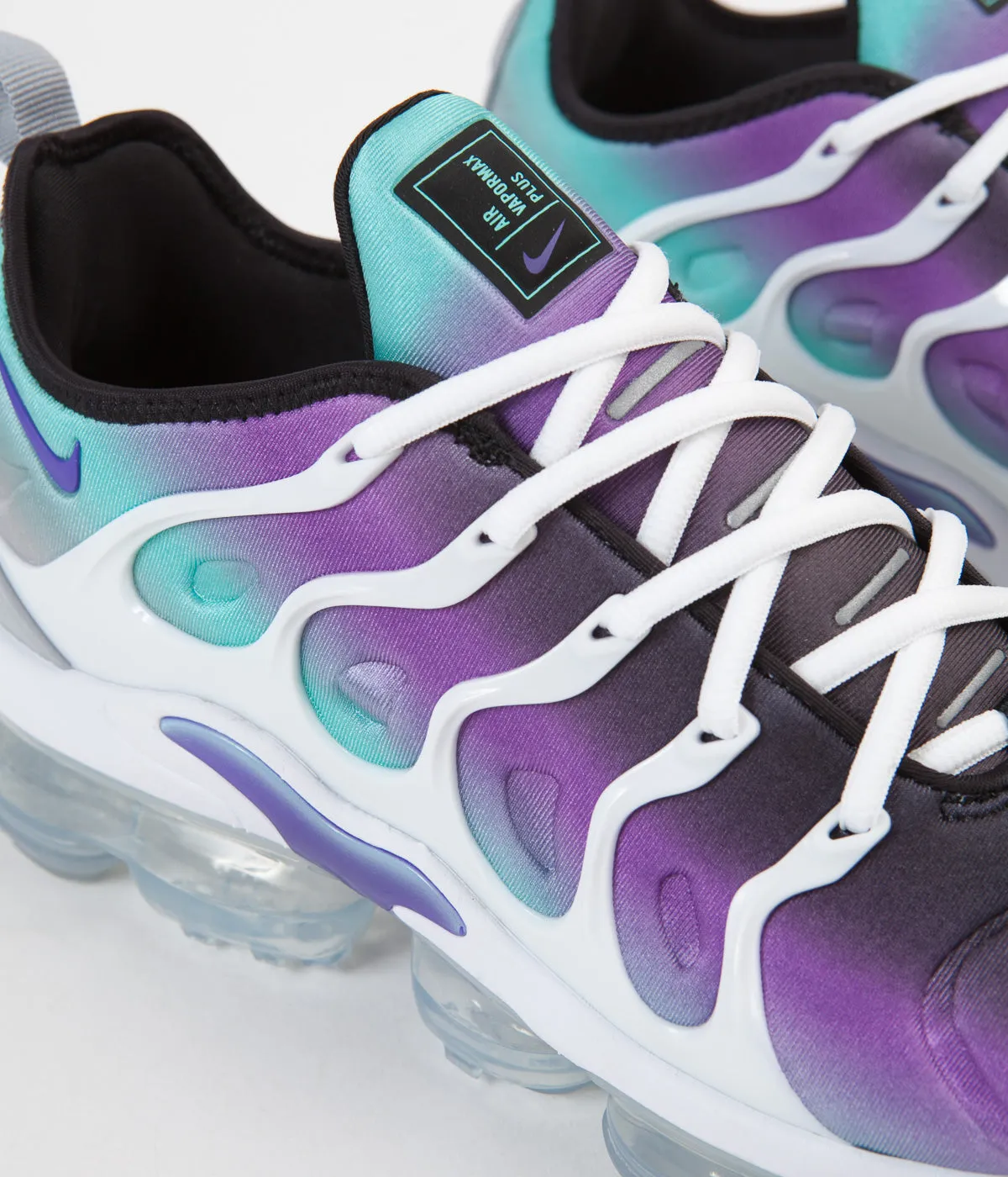 Nike Air VaporMax Plus Shoes - White / Fierce Purple - Aurora Green - Black