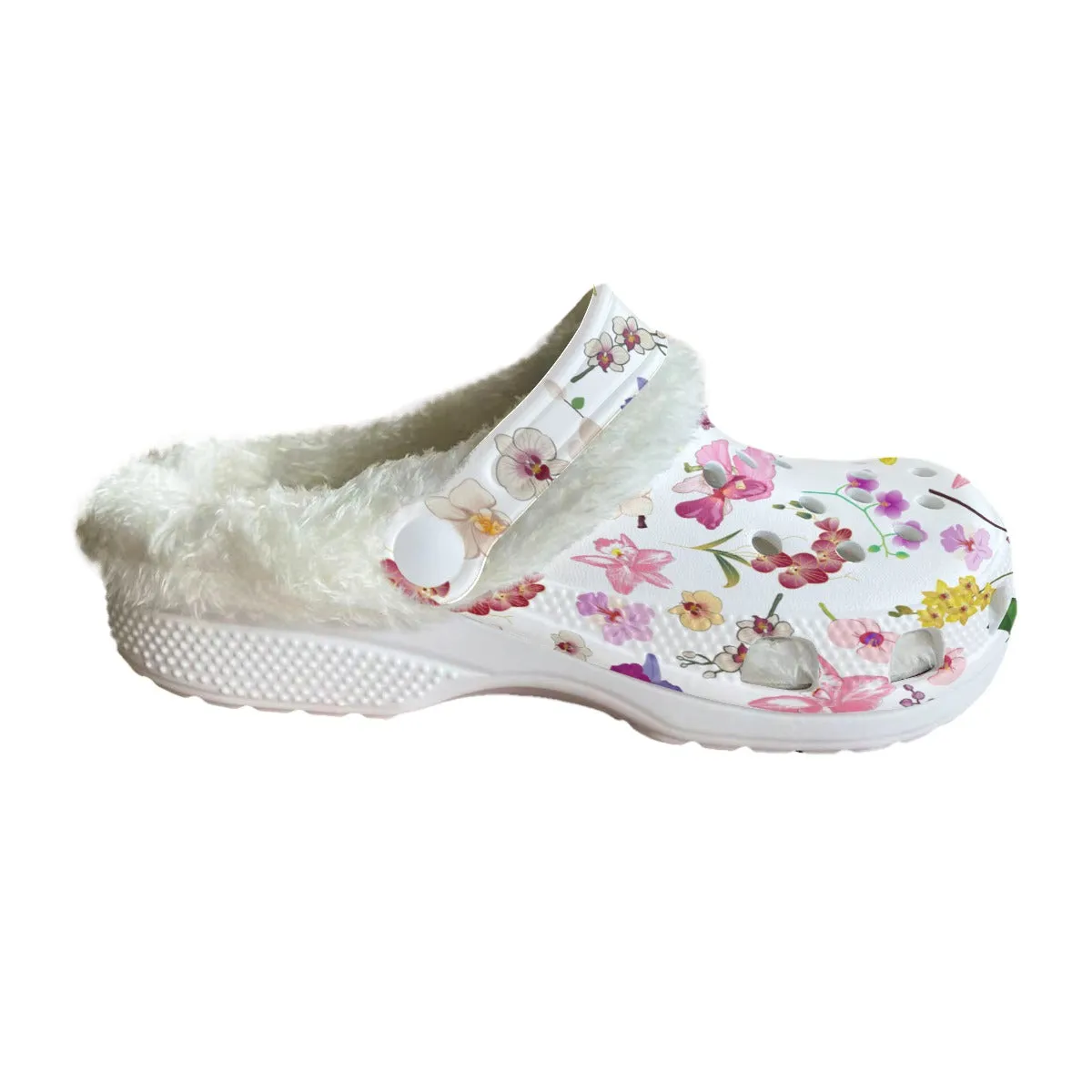 Orchids Graphic Rubber Shoes with Fleece up to size 12