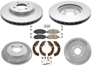 Performance Coated Brake Rotors Pads Drum Brake Shoes for Honda Civic 2001-2005