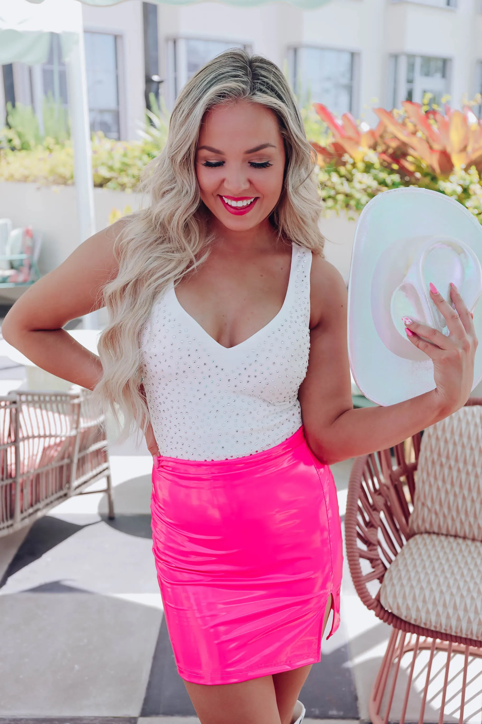 Pop And Pizzazz PU Mini Skirt - Pink