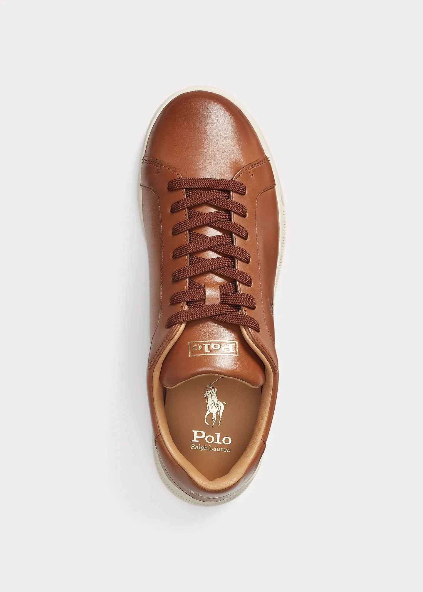 Ralph Lauren Heritage Court II Leather Trainer | Russet Tan