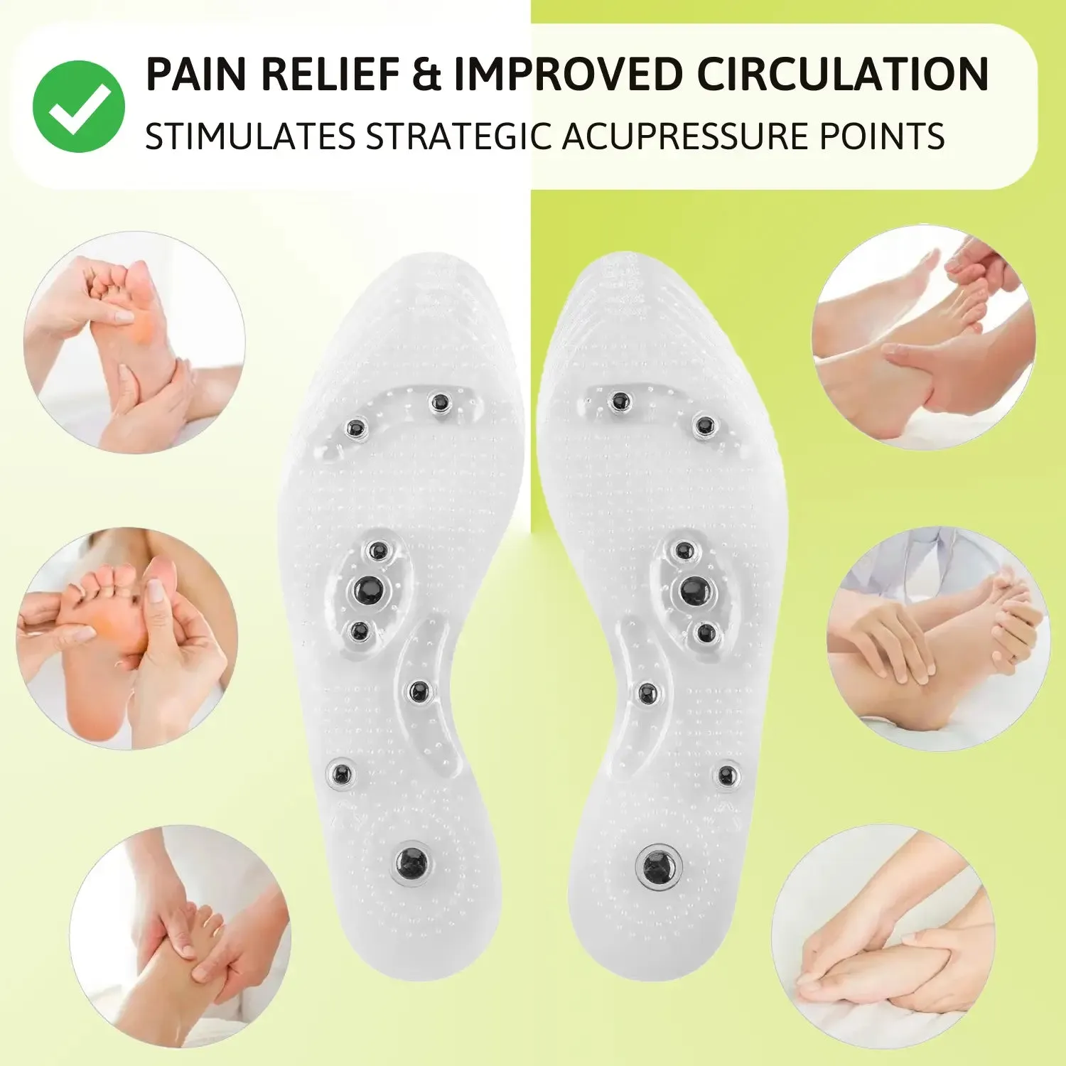 Relax Magnetic Insoles - Reduce Pain by Stimulating Acupressure Points