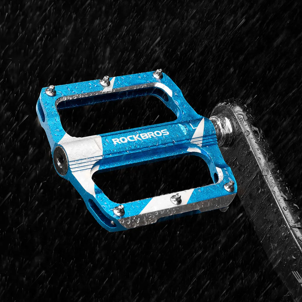 ROCKBROS Mountain MTB Bike Pedals Flat Bicycle 9/16 Lightweight Carbon Fiber Sealed Bearing Alloy Flat