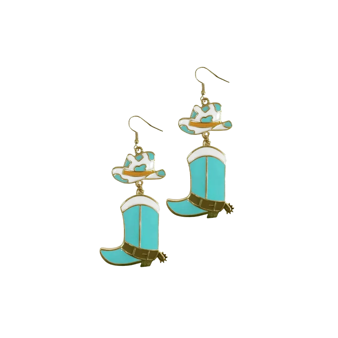 Southern Grace Women's Western Enamel Turquoise Earrings