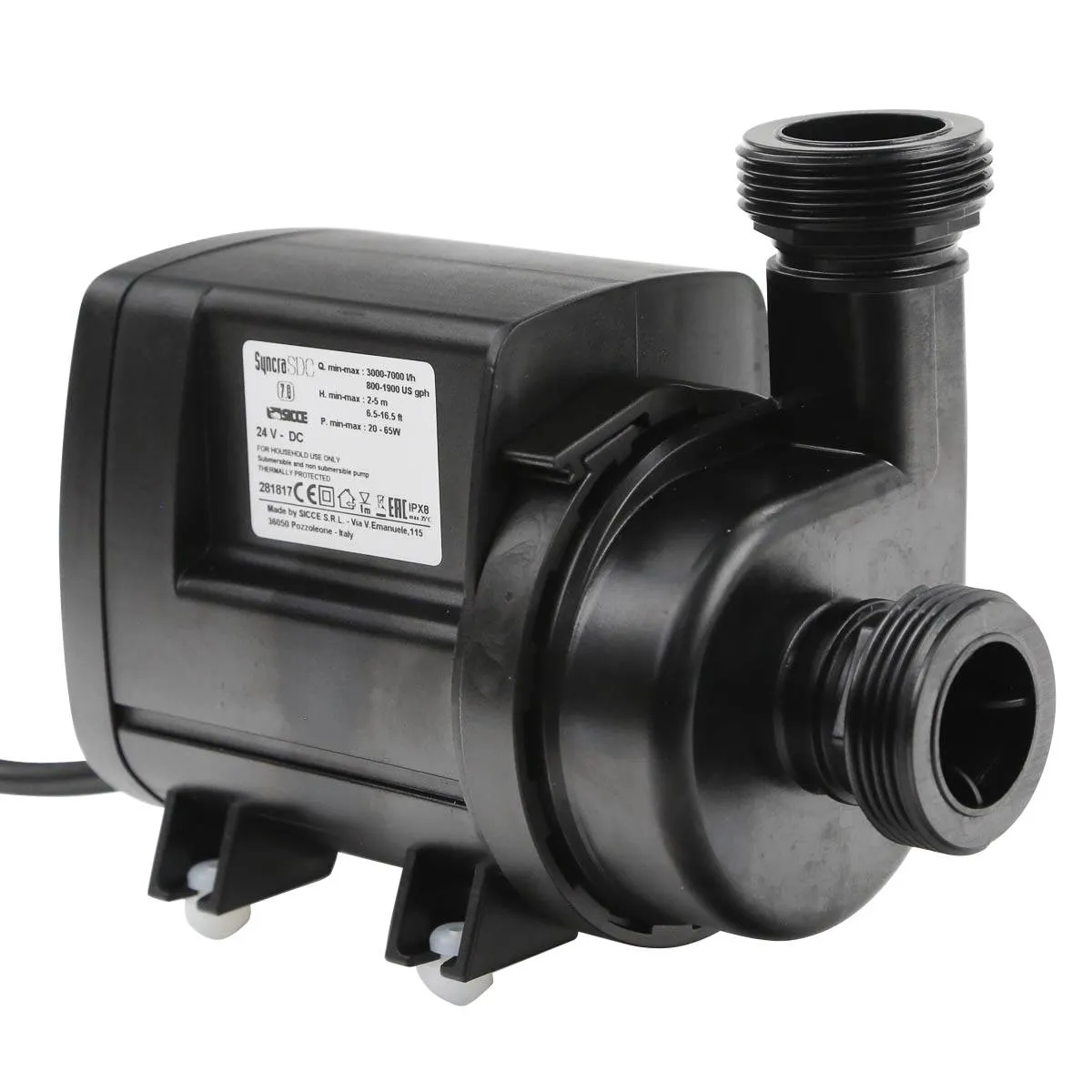 Syncra SDC 7.0 WiFi Controllable Pump (800-1900 GPH) - Sicce