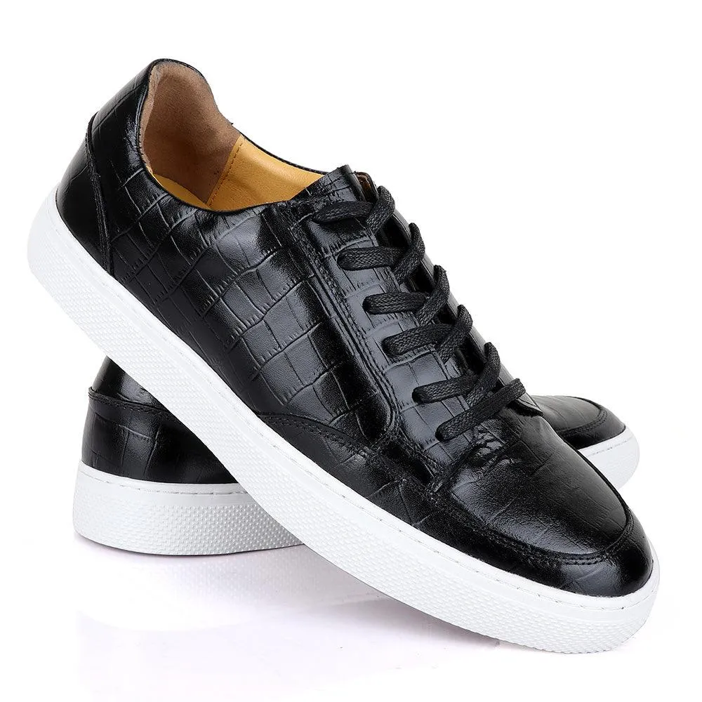 Terry Taylors Cooperate Black Leather Sneaker Shoe