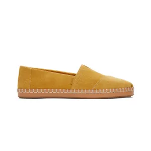 TOMS Espadrille Alpargata Leather Wrap Women - Amber Gold Suede Canvas