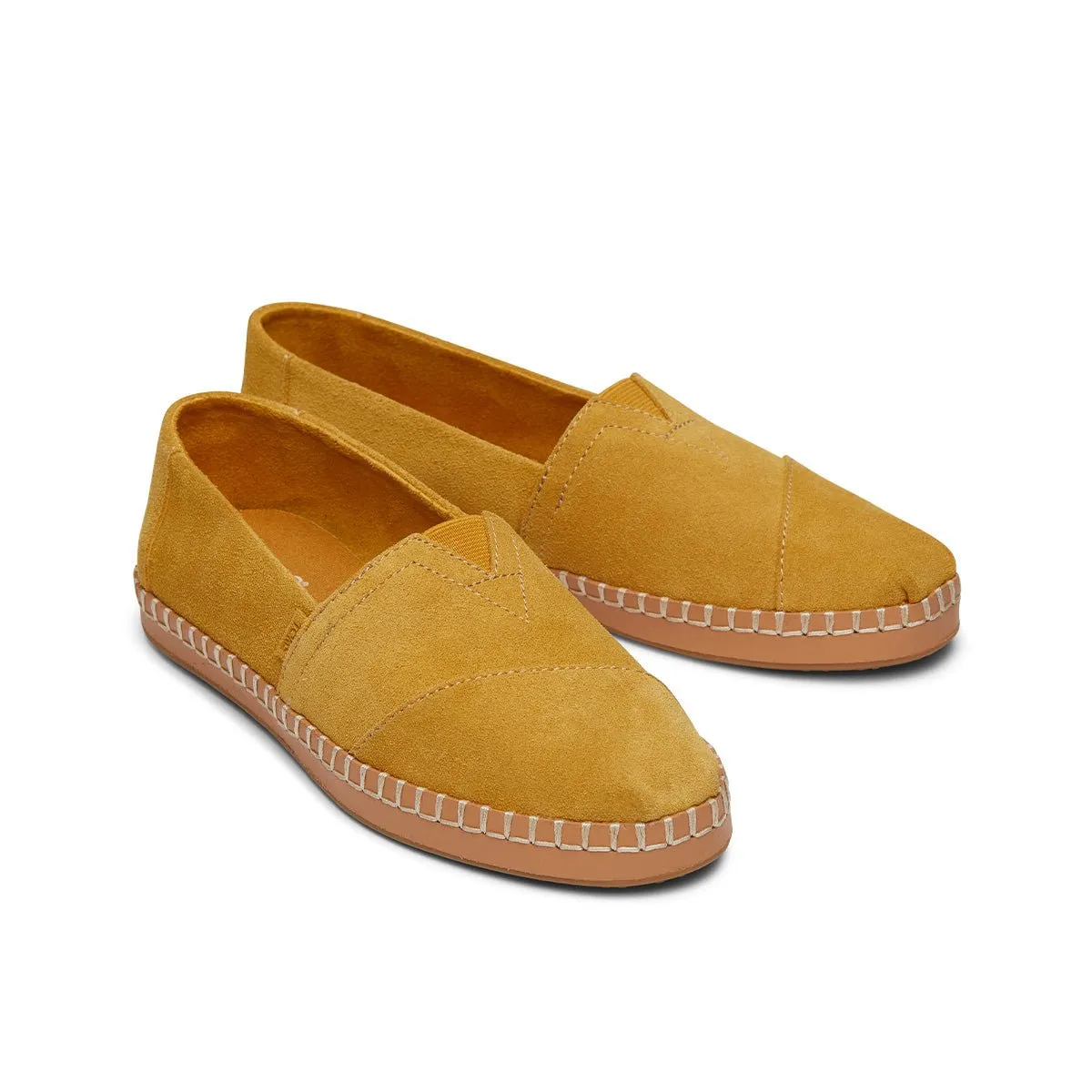 TOMS Espadrille Alpargata Leather Wrap Women - Amber Gold Suede Canvas