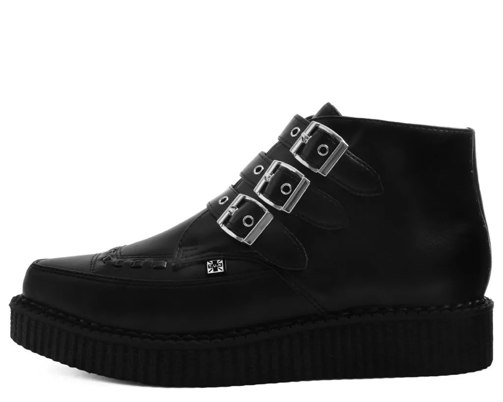 T.U.K Black Vegan Buckle Pointed Creeper Boot