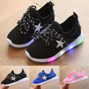 Unisex Boy Girl Led Light Up Sneakers Star Shoes