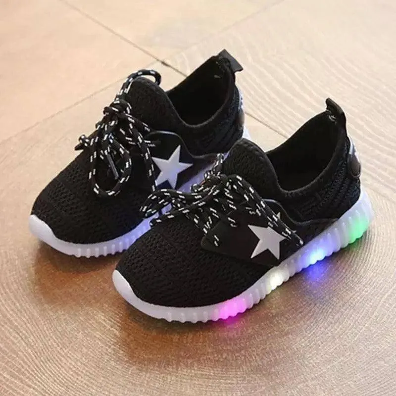 Unisex Boy Girl Led Light Up Sneakers Star Shoes