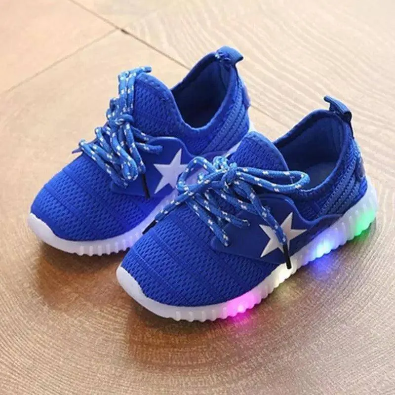 Unisex Boy Girl Led Light Up Sneakers Star Shoes