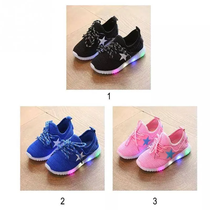 Unisex Boy Girl Led Light Up Sneakers Star Shoes