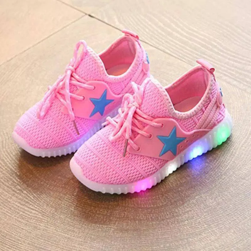 Unisex Boy Girl Led Light Up Sneakers Star Shoes