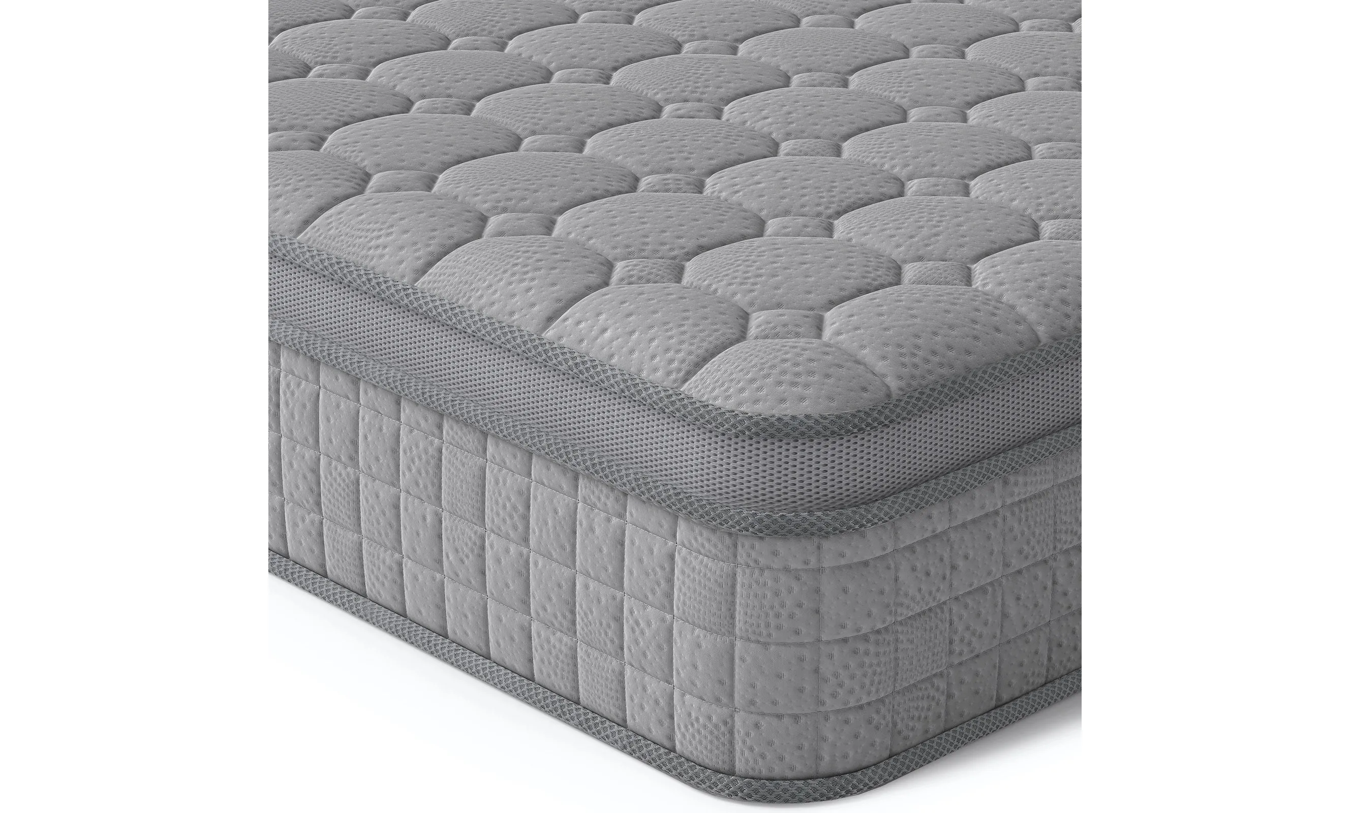 Vesgantti 10 Inch Multilayer Hybrid Mattress - Ergonomic Design Medium Firm Grey