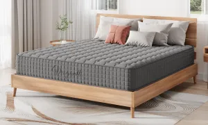 Vesgantti 12 Inch Multilayer Hybrid Mattress - Ergonomic Design Medium Firm Grey