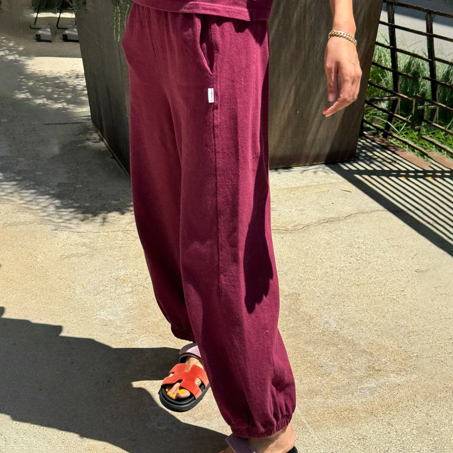 Womens Cotton Balloon pants - Cabernet