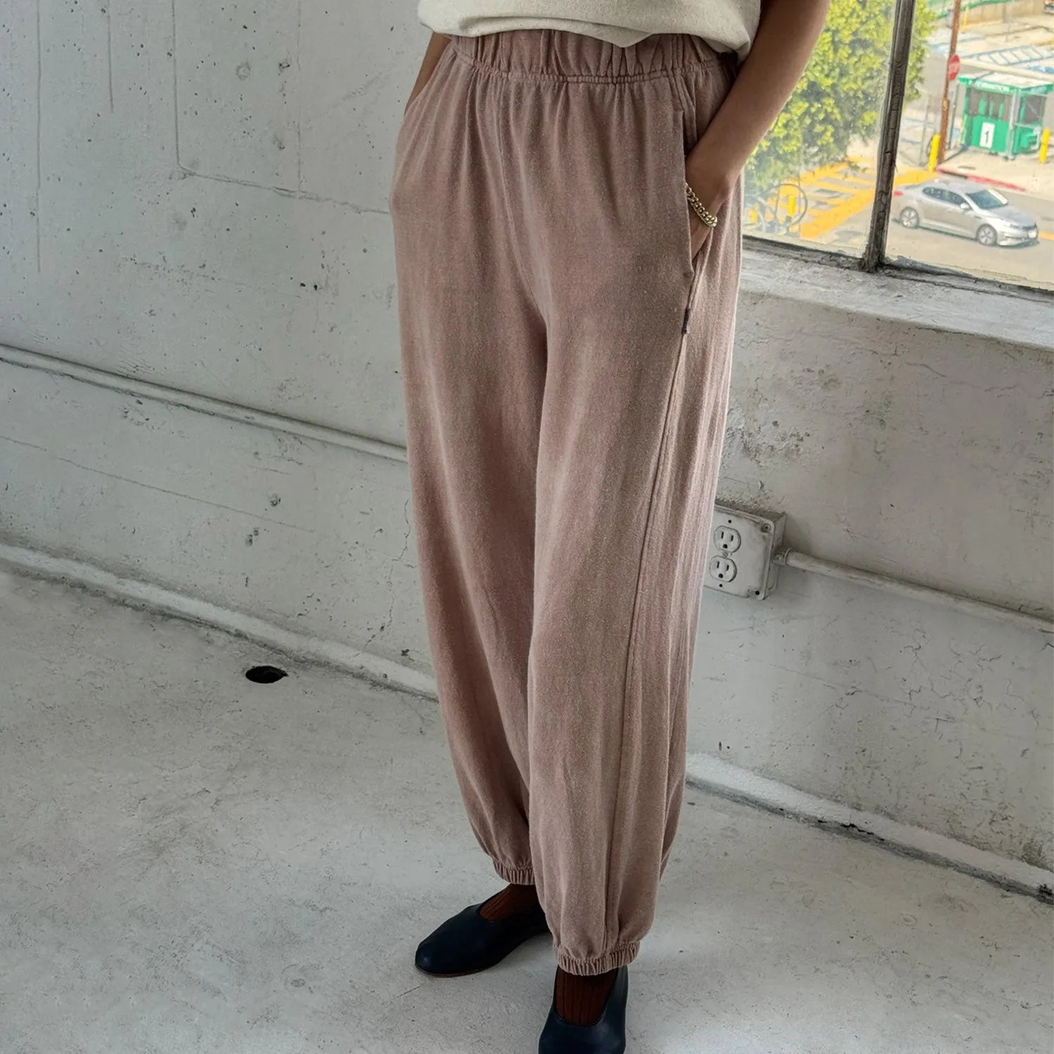 Womens Cotton Balloon Pants - Macchiato