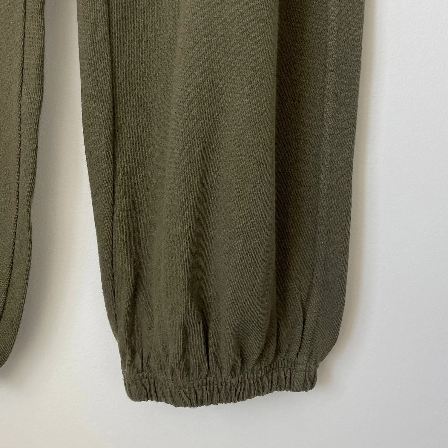 Womens Cotton Balloon Pants - Olive Green