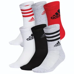 Youth Adidas 6 Pk Crew Socks